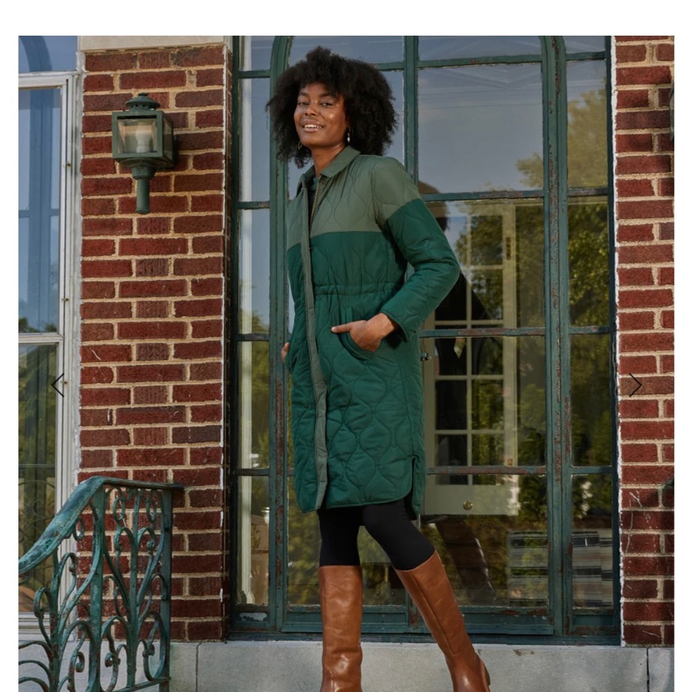 Summersalt Long Colorblock Eco Quilted Coat